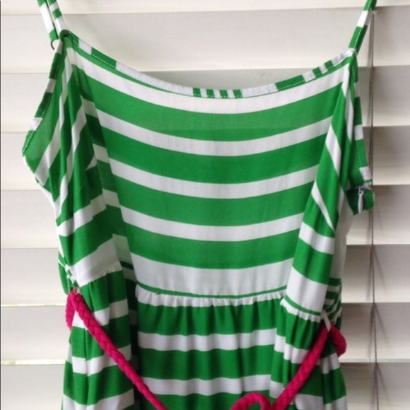 ZARA Green- & White-Striped Dress w/ Rope Belt - Picture 3 of 4